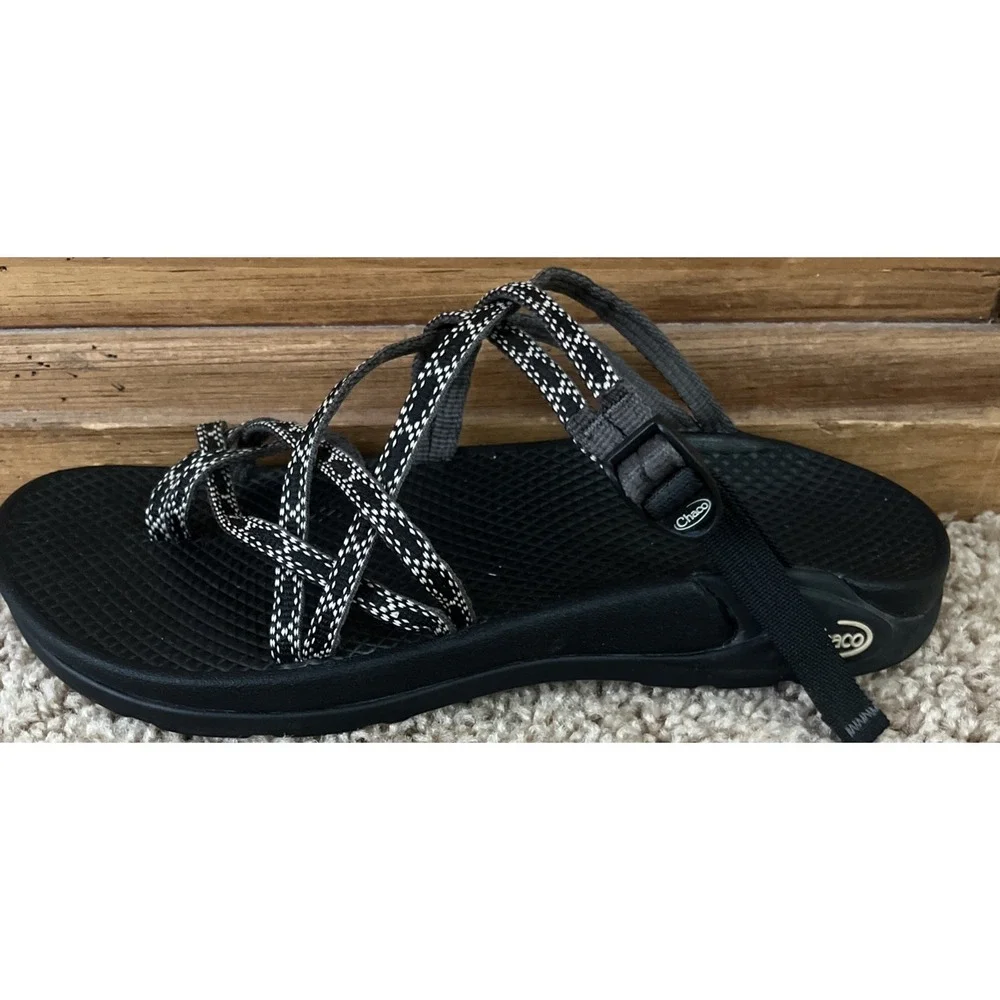 CHACO Strappy ZX/2 Sandals Black Backless Outdoor Sports Trail Slip On W9